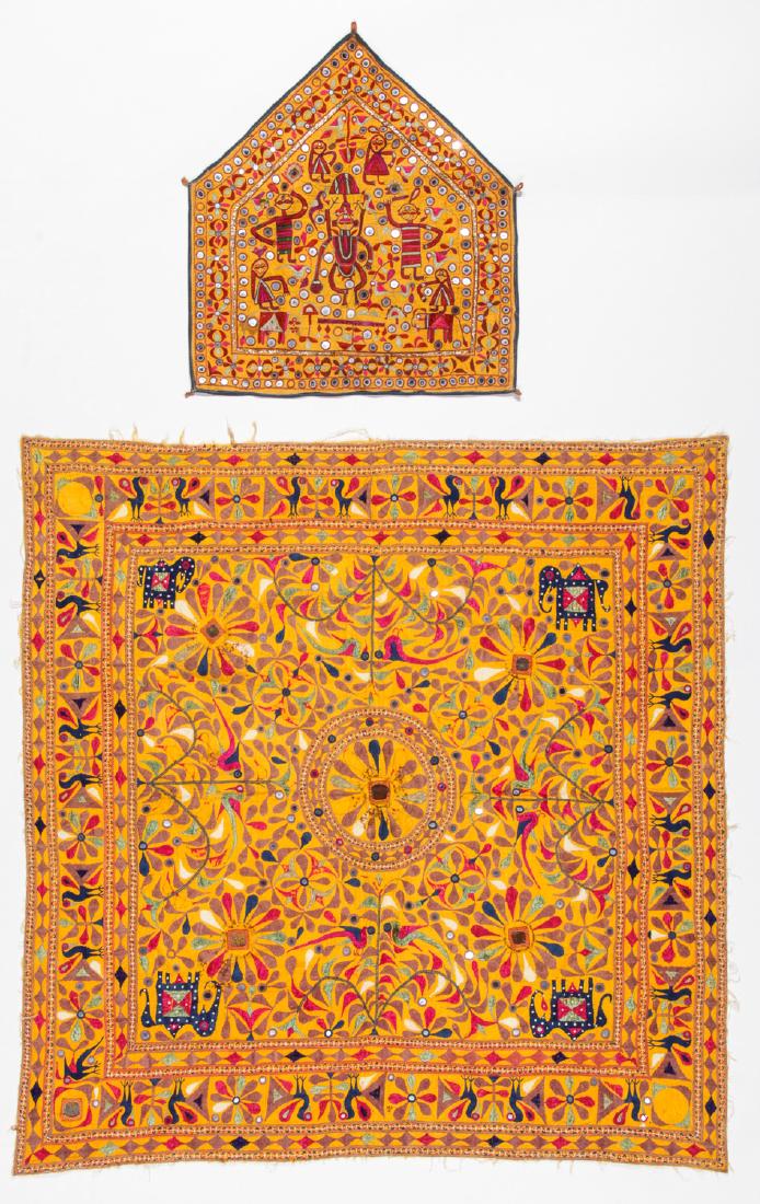 2 Vintage Folk Embroideries, India (1 of 8)