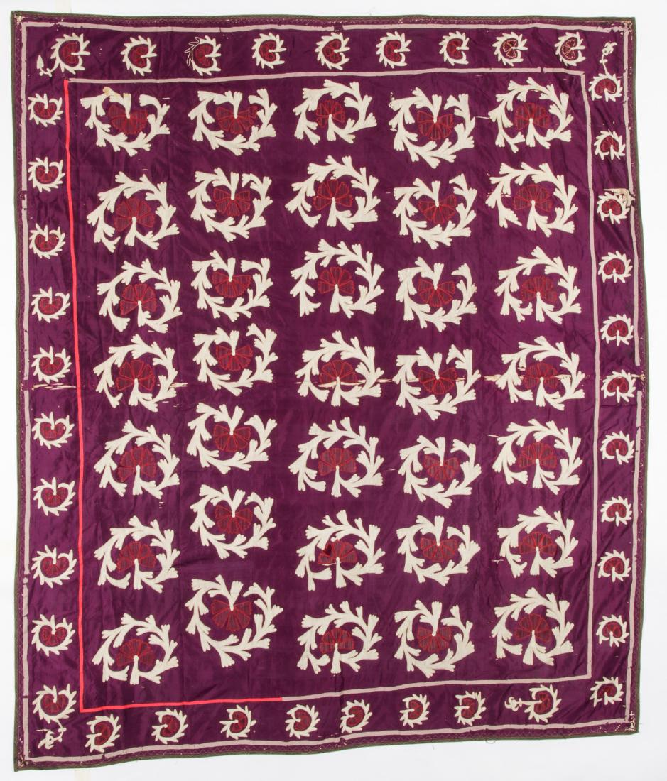 Vintage Uzbek Silk Suzani, Early/Mid 20th C. (1 of 4)