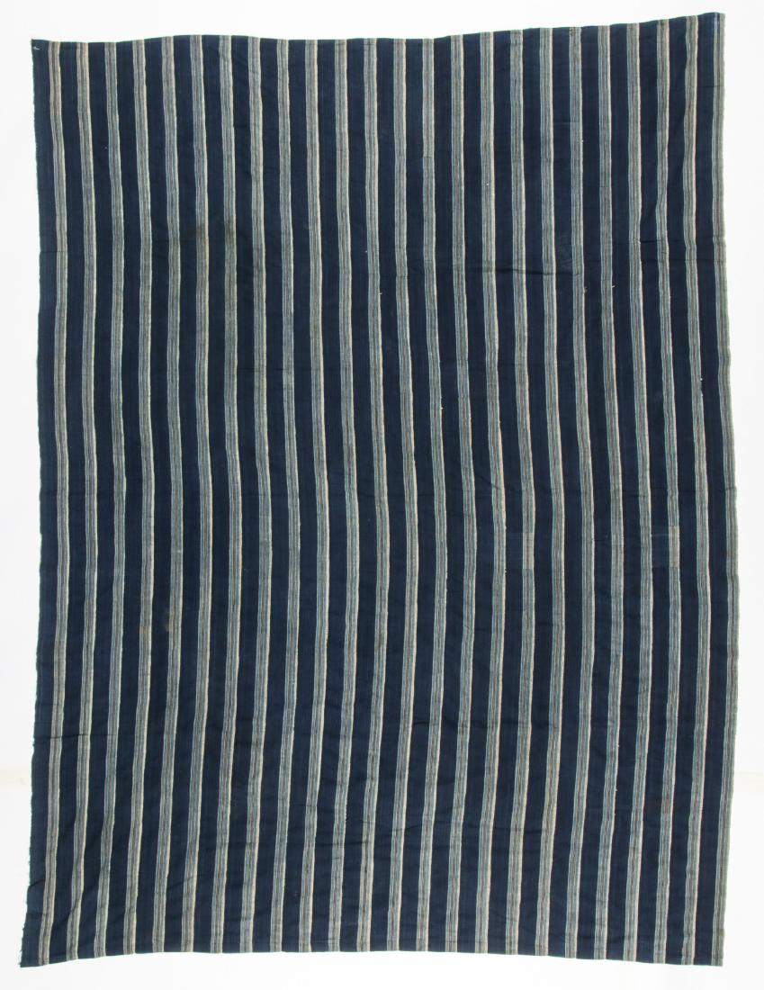 Fine West African Indigo Stripe Textile, Ghana (1 of 4)