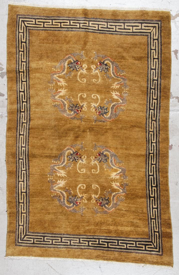 Vintage Tibetan Dragon Rug: 4'1'' x 6'4'' (1 of 6)