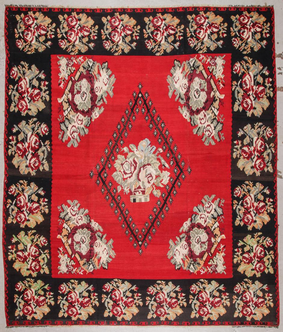 Semi-Antique Bessarabian Kilim: 10'3'' x 12' (1 of 4)