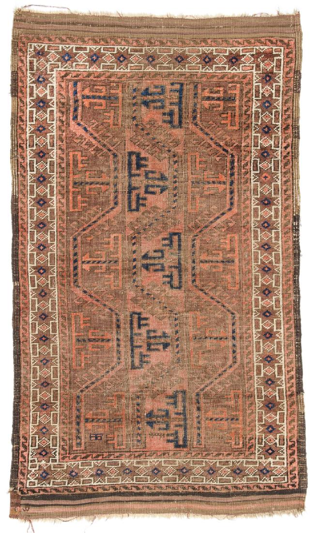 Antique Beluch Rug: 2'9'' x 4'9'': Antique Beluch Rug, Afghanistan: 2'9'' x 4'9'' (84 x 145 cm). The Great Cyber Monday No Reserve Rug Auction! No Hidden or Confidential Reserves. Bids Accepted at the Online START PRICE.