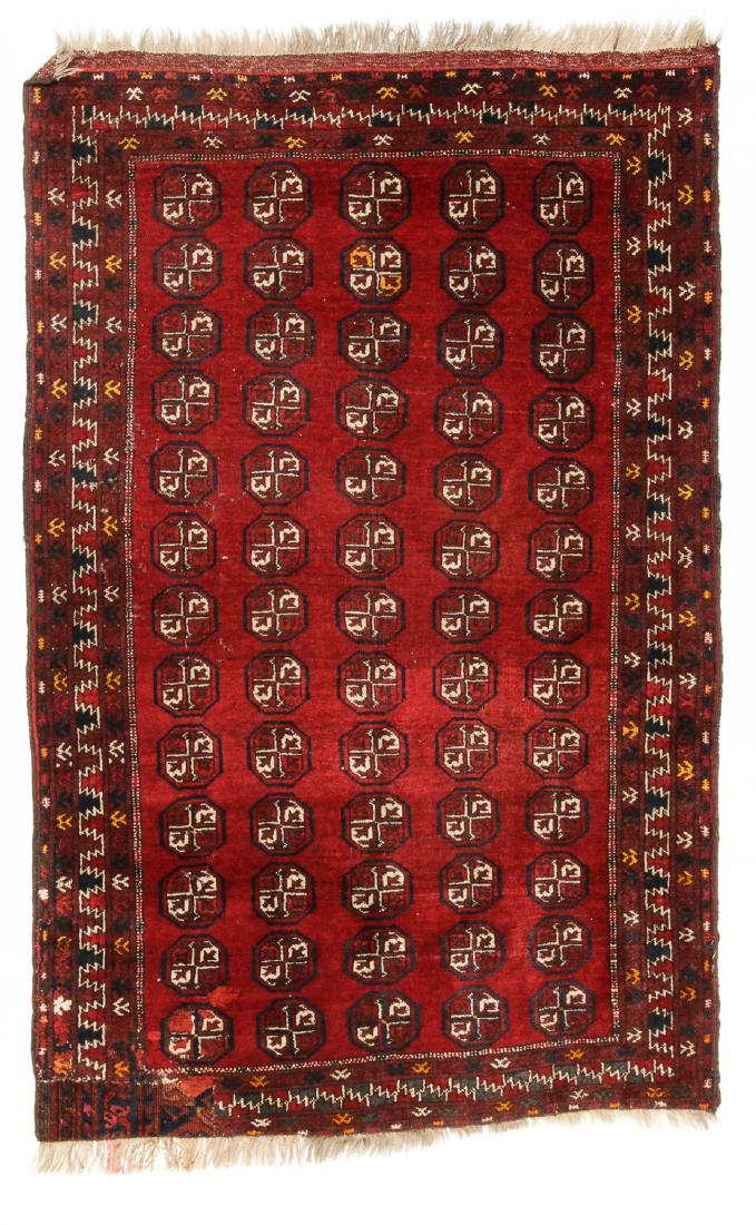 Semi-Antique Turkmen Rug: 3'5'' x 5'3'': Semi-Antique Turkmen Rug, Afghanistan: 3'5'' x 5'3'' (104 x 160 cm). The Great Cyber Monday No Reserve Rug Auction! No Hidden or Confidential Reserves. Bids Accepted at the Online START PRICE.