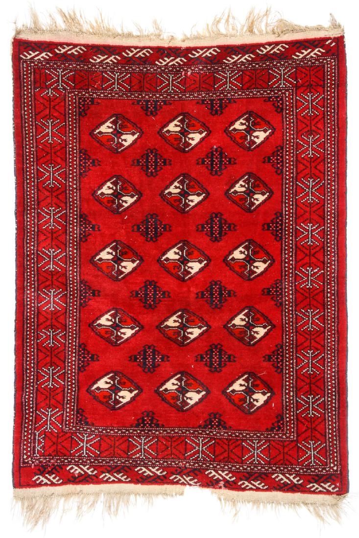 Vintage Turkoman Rug: 3'5'' x 4'9'' (1 of 7)