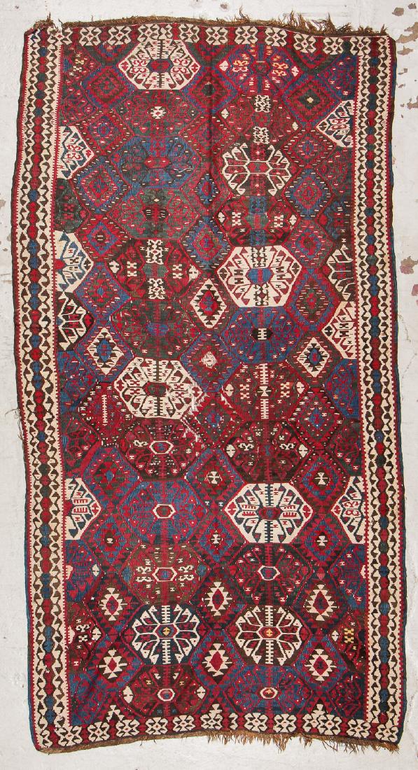 Semi-Antique Turkish Van Kilim: 5'3'' x 9'11'' (1 of 4)
