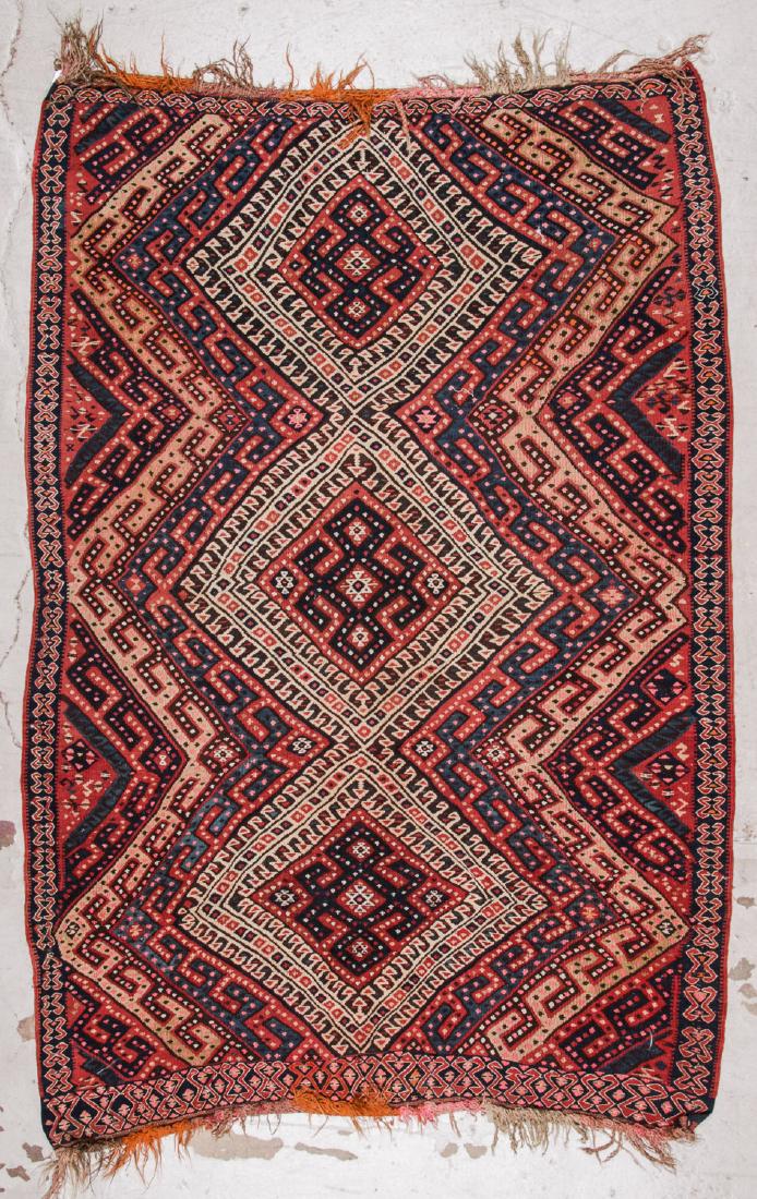 Semi-Antique Turkish Van Kilim: 5'5'' x 7'11'' (1 of 5)