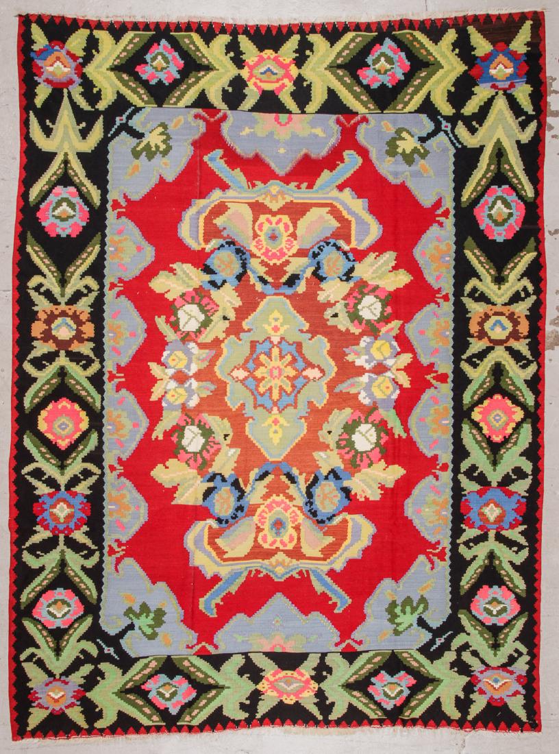 Semi-Antique Bessarabian Kilim: 8'7'' x 11'5'' (1 of 4)
