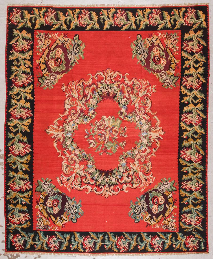 Semi-Antique Bessarabian Kilim: 8'10'' x 10'9'': Semi-Antique Bessarabian Kilim: 8'10'' x 10'9'' (269 x 328 cm). The Great Cyber Monday No Reserve Rug Auction! No Hidden or Confidential Reserves. Bids Accepted at the Online START PRICE.
