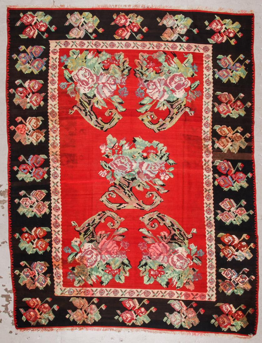 Semi-Antique Bessarabian Kilim: 8'10'' x 11'6'': Semi-Antique Bessarabian Kilim: 8'10'' x 11'6'' (269 x 351 cm). The Great Cyber Monday No Reserve Rug Auction! No Hidden or Confidential Reserves. Bids Accepted at the Online START PRICE.