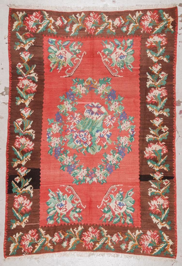 Semi-Antique Bessarabian Kilim: 6'2'' x 8'10'': Semi-Antique Bessarabian Kilim: 6'2'' x 8'10'' (188 x 269 cm). The Great Cyber Monday No Reserve Rug Auction! No Hidden or Confidential Reserves. Bids Accepted at the Online START PRICE.