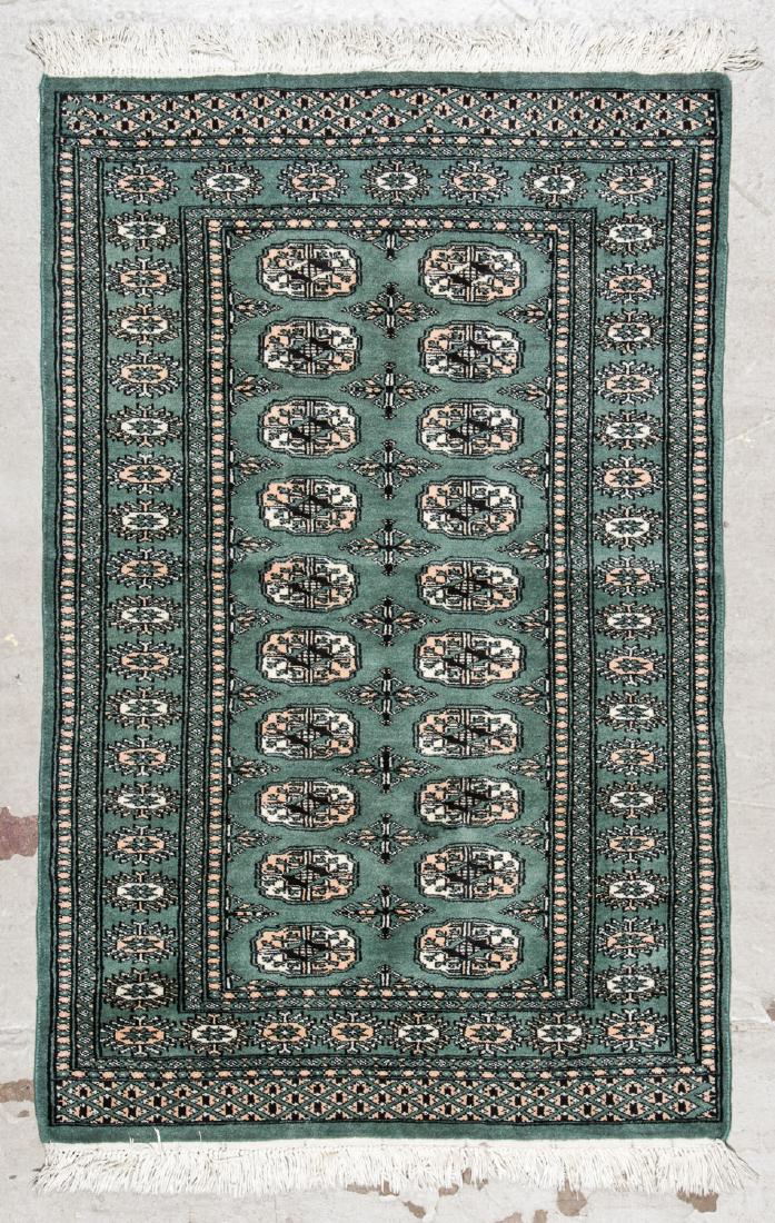 Pakistan Bokhara Rug: 3'2'' x 4'11'': Pakistan Bokhara Rug: 3'2'' x 4'11'' (97 x 150 cm). The Great Cyber Monday No Reserve Rug Auction! No Hidden or Confidential Reserves. Bids Accepted at the Online START PRICE.