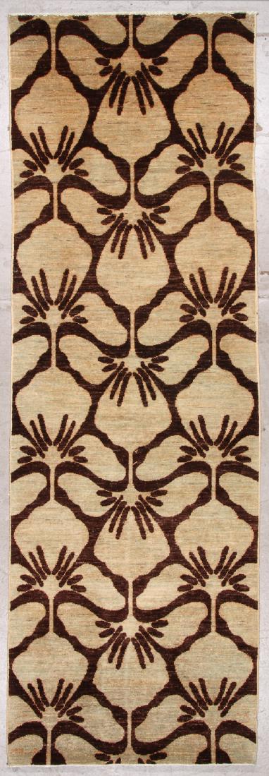 Modern Tibetan Rug: 3'1'' x 10'3'': Modern Tibetan Rug, Nepal: 3'1'' x 10'3'' (94 x 123 cm). The Great Cyber Monday No Reserve Rug Auction! No Hidden or Confidential Reserves. Bids Accepted at the Online START PRICE.