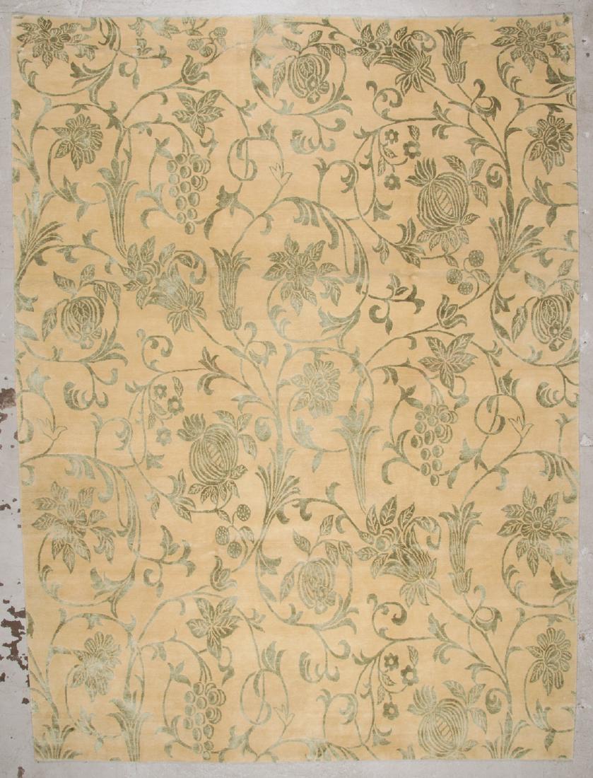 Modern Tibetan Wool & Silk Rug: 9' x 12': Modern Tibetan Wool & Silk Rug, Nepal: 9' x 12' (274 x 366 cm). The Great Cyber Monday No Reserve Rug Auction! No Hidden or Confidential Reserves. Bids Accepted at the Online START PRICE.