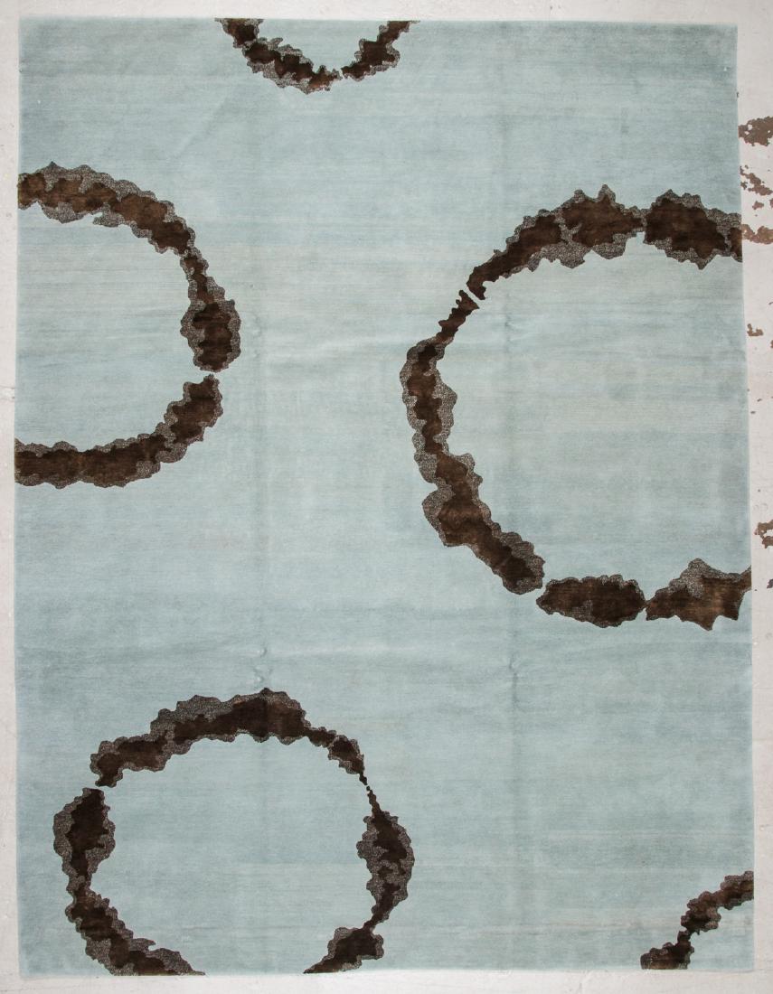 Modern Tibetan Wool & Silk Rug: 9'1'' x 11'10'': Modern Tibetan Wool & Silk Rug, Nepal: 9'1'' x 11'10'' (277 x 361 cm). The Great Cyber Monday No Reserve Rug Auction! No Hidden or Confidential Reserves. Bids Accepted at the Online START PRICE.