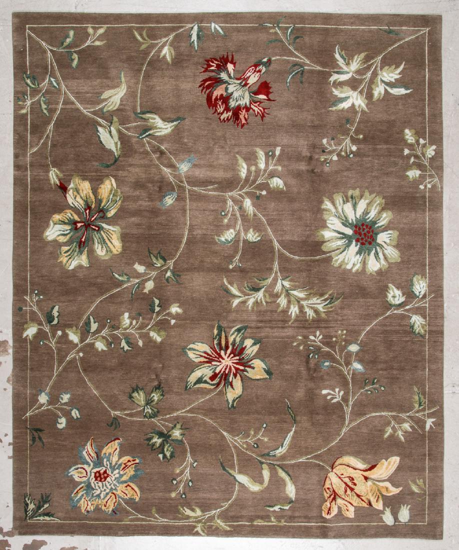 Modern Tibetan Wool & Silk Rug: 8'1'' x 9'11'': Modern Tibetan Wool & Silk Rug, Nepal: 8'1'' x 9'11'' (246 x 302 cm). The Great Cyber Monday No Reserve Rug Auction! No Hidden or Confidential Reserves. Bids Accepted at the Online START PRICE.