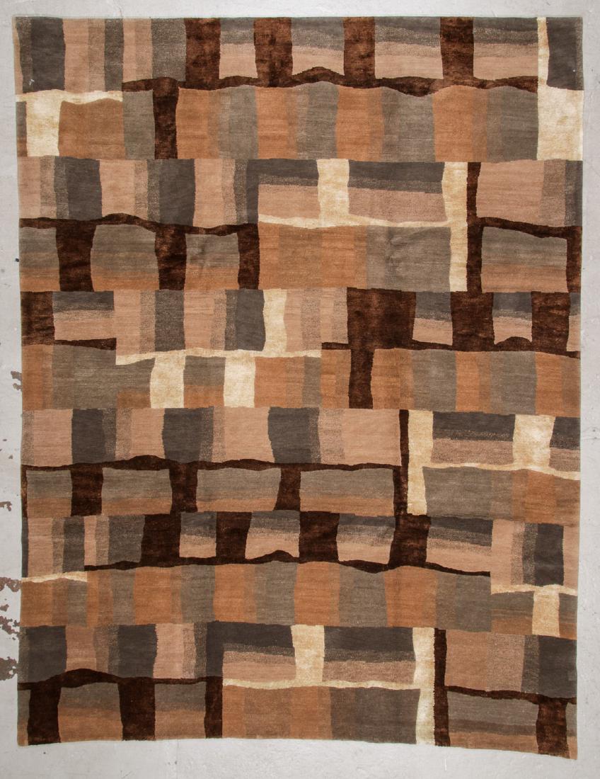 Modern Tibetan Wool & Silk Rug: 8'9'' x 11'3'': Modern Tibetan Wool & Silk Rug, Nepal: 8'9'' x 11'3'' (267 x 343 cm). The Great Cyber Monday No Reserve Rug Auction! No Hidden or Confidential Reserves. Bids Accepted at the Online START PRICE.