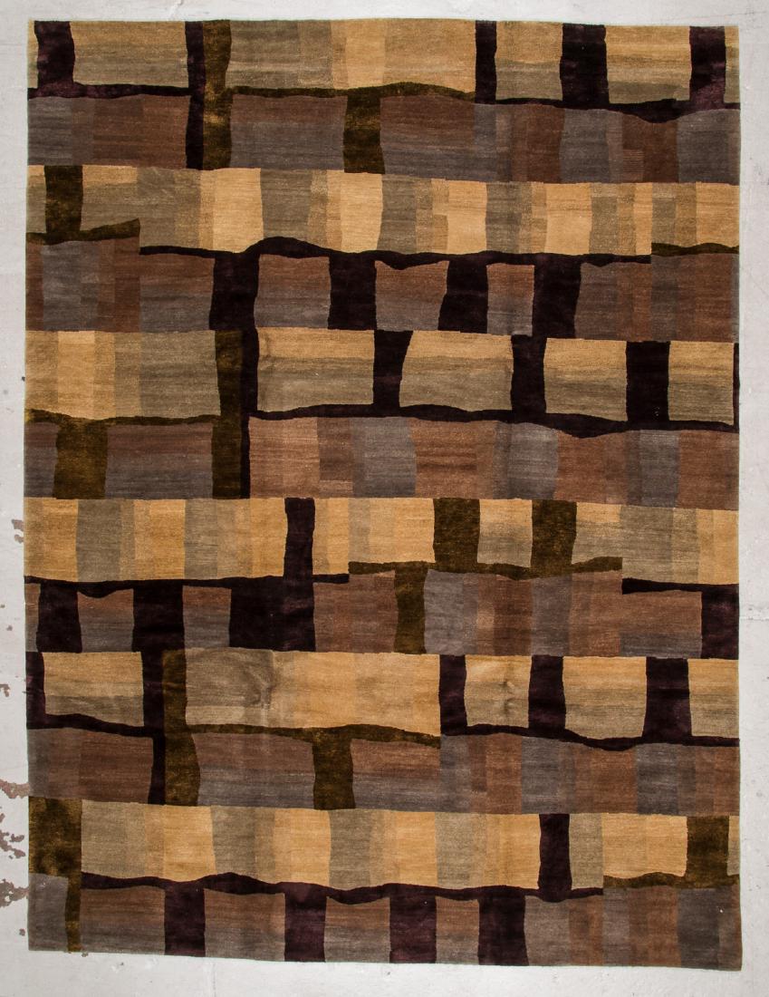Modern Tibetan Wool & Silk Rug: 8'10'' x 11'8'': Modern Tibetan Wool & Silk Rug, Nepal: 8'10'' x 11'8'' (269 x 356 cm). The Great Cyber Monday No Reserve Rug Auction! No Hidden or Confidential Reserves. Bids Accepted at the Online START PRICE.