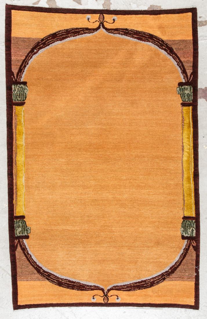 Modern Tibetan Wool & Silk Rug: 3'3'' x 4'11'': Modern Tibetan Wool & Silk Rug, Nepal: 3'3'' x 4'11'' (99 x 150 cm). The Great Cyber Monday No Reserve Rug Auction! No Hidden or Confidential Reserves. Bids Accepted at the Online START PRICE.