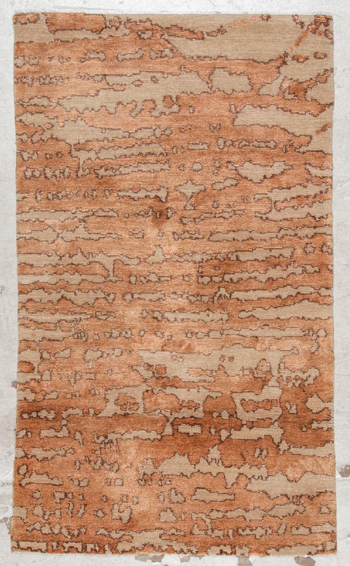 Modern Tibetan Wool & Silk Rug: 3' x 5'1'': Modern Tibetan Wool & Silk Rug, Nepal: 3' x 5'1'' (91 x 155 cm). The Great Cyber Monday No Reserve Rug Auction! No Hidden or Confidential Reserves. Bids Accepted at the Online START PRICE.
