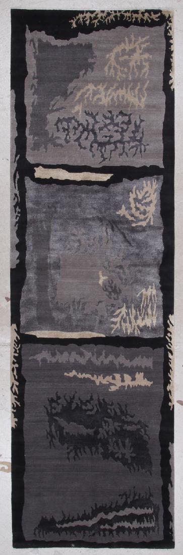 Modern Tibetan Wool & Silk Rug: 2'9'' x 10'2'': Modern Tibetan Wool & Silk Rug, Nepal: 2'9'' x 10'2'' (84 x 122 cm). The Great Cyber Monday No Reserve Rug Auction! No Hidden or Confidential Reserves. Bids Accepted at the Online START PRICE.
