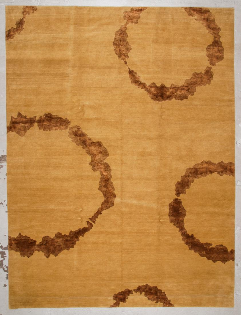 Modern Tibetan Wool & Silk Rug: 9' x 11'10'': Modern Tibetan Wool & Silk Rug, Nepal: 9' x 11'10'' (274 x 361 cm). The Great Cyber Monday No Reserve Rug Auction! No Hidden or Confidential Reserves. Bids Accepted at the Online START PRICE.