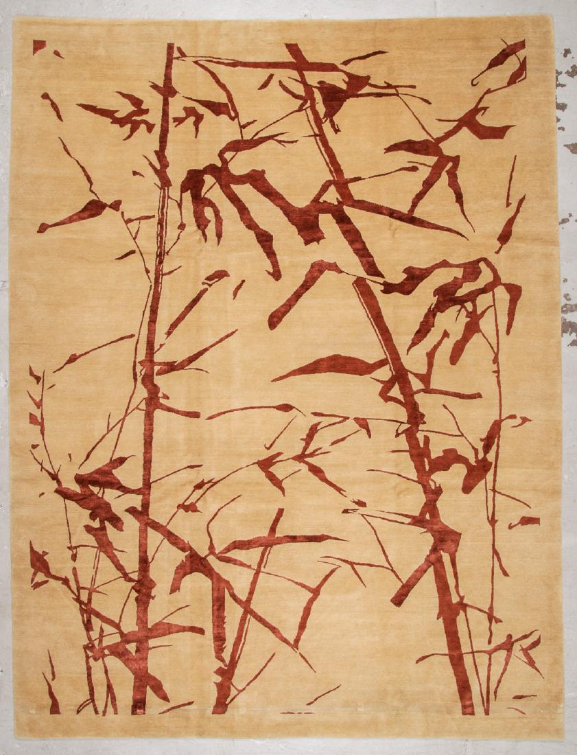 Modern Tibetan Wool & Silk Rug: 9'2'' x 11'11'': Modern Tibetan Wool & Silk Rug, Nepal: 9'2'' x 11'11'' (279 x 363 cm). The Great Cyber Monday No Reserve Rug Auction! No Hidden or Confidential Reserves. Bids Accepted at the Online START PRICE.