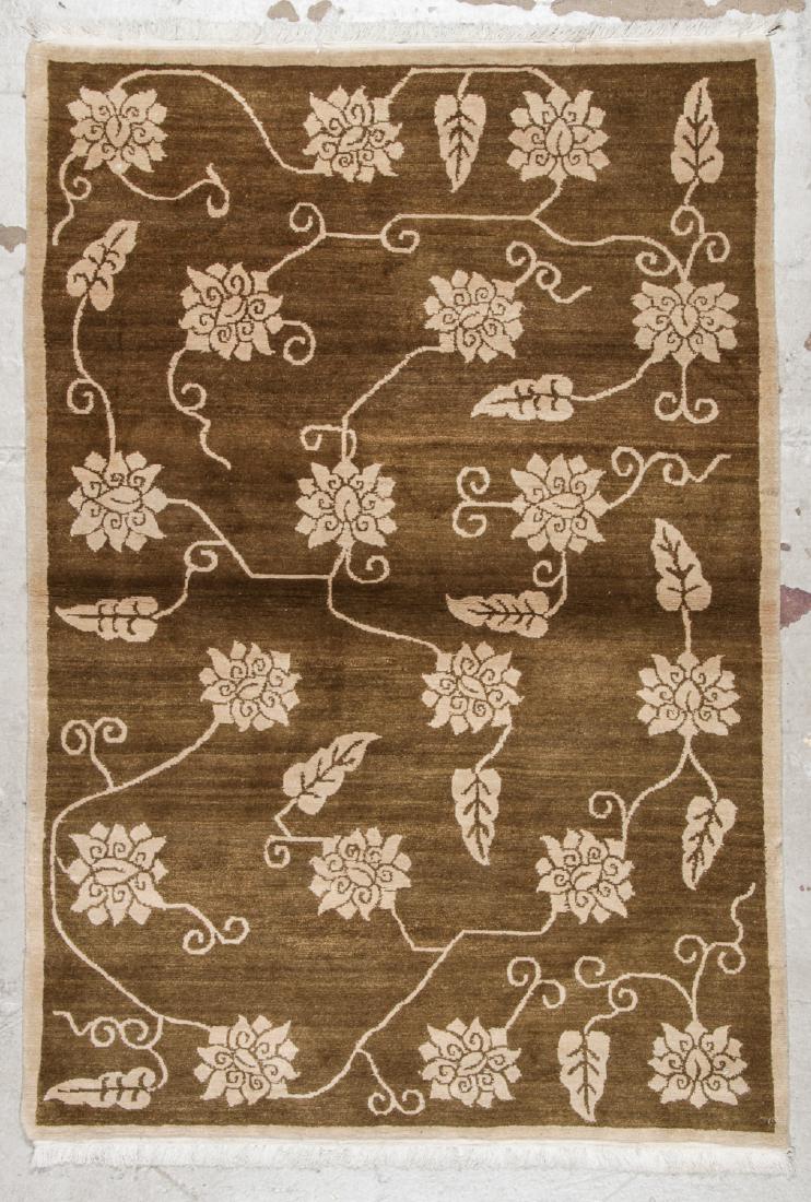 Modern Tibetan Rug: 4'1'' x 5'11'': Modern Tibetan Rug, Nepal: 4'1'' x 5'11'' (124 x 180 cm). The Great Cyber Monday No Reserve Rug Auction! No Hidden or Confidential Reserves. Bids Accepted at the Online START PRICE.