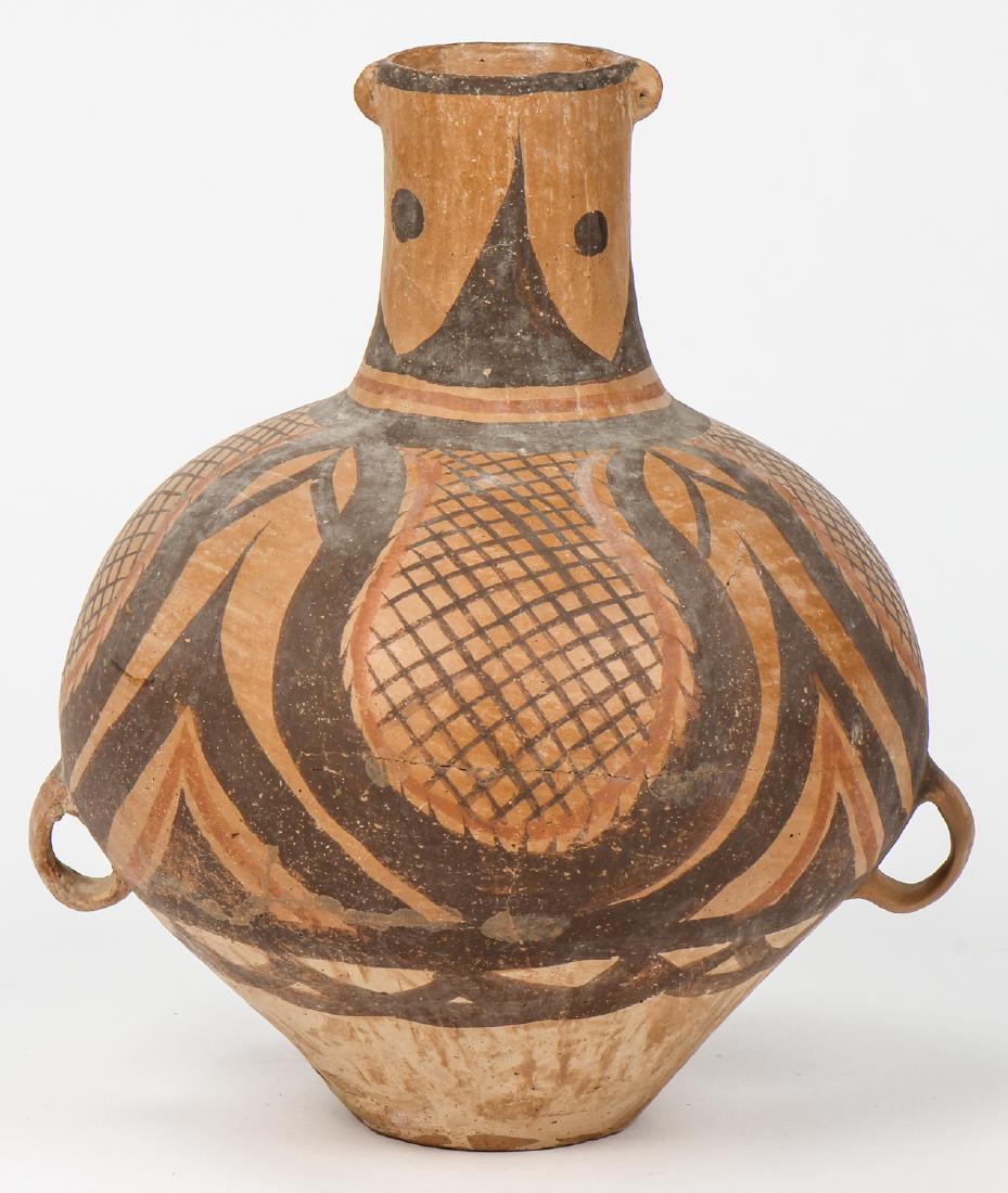 Antique Chinese Earthenware Slip Glaze Vase/Vessel: Antique Chinese Earthenware Slip Glaze Vase/Vessel. Size: 14'' x 13'' x 11'' (36 x 33 x 28 cm).