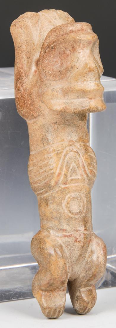 Taino Two face Anthropic Pendant (c. 1000-1500 AD): Taino Two face Anthropic Pendant (c. 1000-1500 AD). First reading viewed as human-like. Close examination reveals frog like brow encapsulating top of head. A typical Taino duel imagery trick, the seen