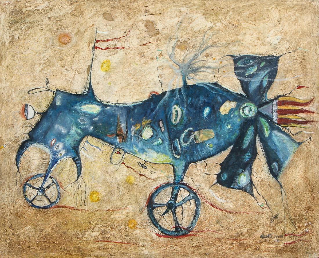 Angel Acosta Leon (Cuban, 1930-1964) Oil Painting: Angel Acosta Leon (Cuban, 1930-1964) Oil Painting on masonite, 1961, signed and dated. Size: 12.25'' x 15'', 31 x 38 cm (board). Provenance: Ex. Michael Lawrence Collection, Philadelphia, PA; Private 