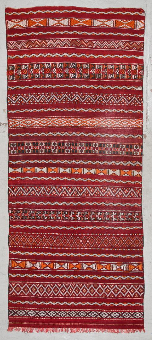 Semi-Antique Moroccan Mixed Weave Rug: 5' x 11'11'': Semi-Antique Moroccan Mixed Weave Rug, Morocco: 5' x 11'11'' (152 x 363 cm).