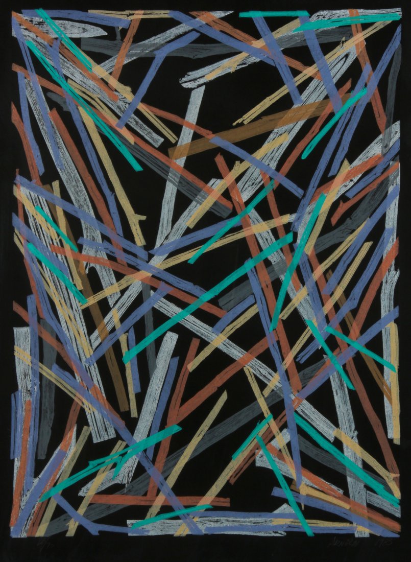 Charles Arnoldi (American, b.1946) Untitled #5: Charles Arnoldi (American, b.1946) Untitled #5,woodcut, 1983, from an edition of 70, signed, dated and numbered. Published by New City Editions, Venice, CA. Framed. Size: 46.25'' x 35.25'', 117 x 90 c