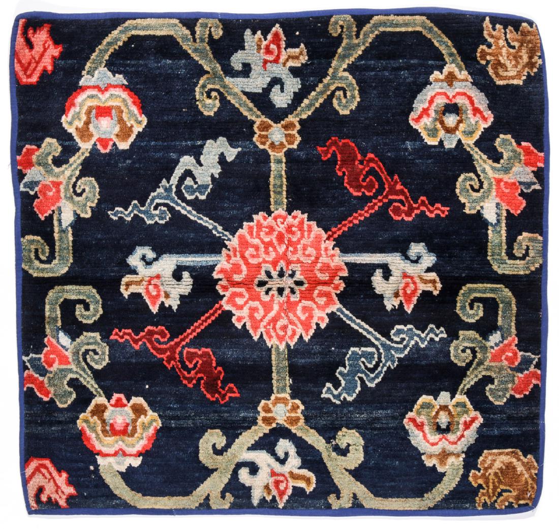 Antique Tibetan Meditation/Sitting Rug: 2'8'' x 2'10'' (1 of 7)