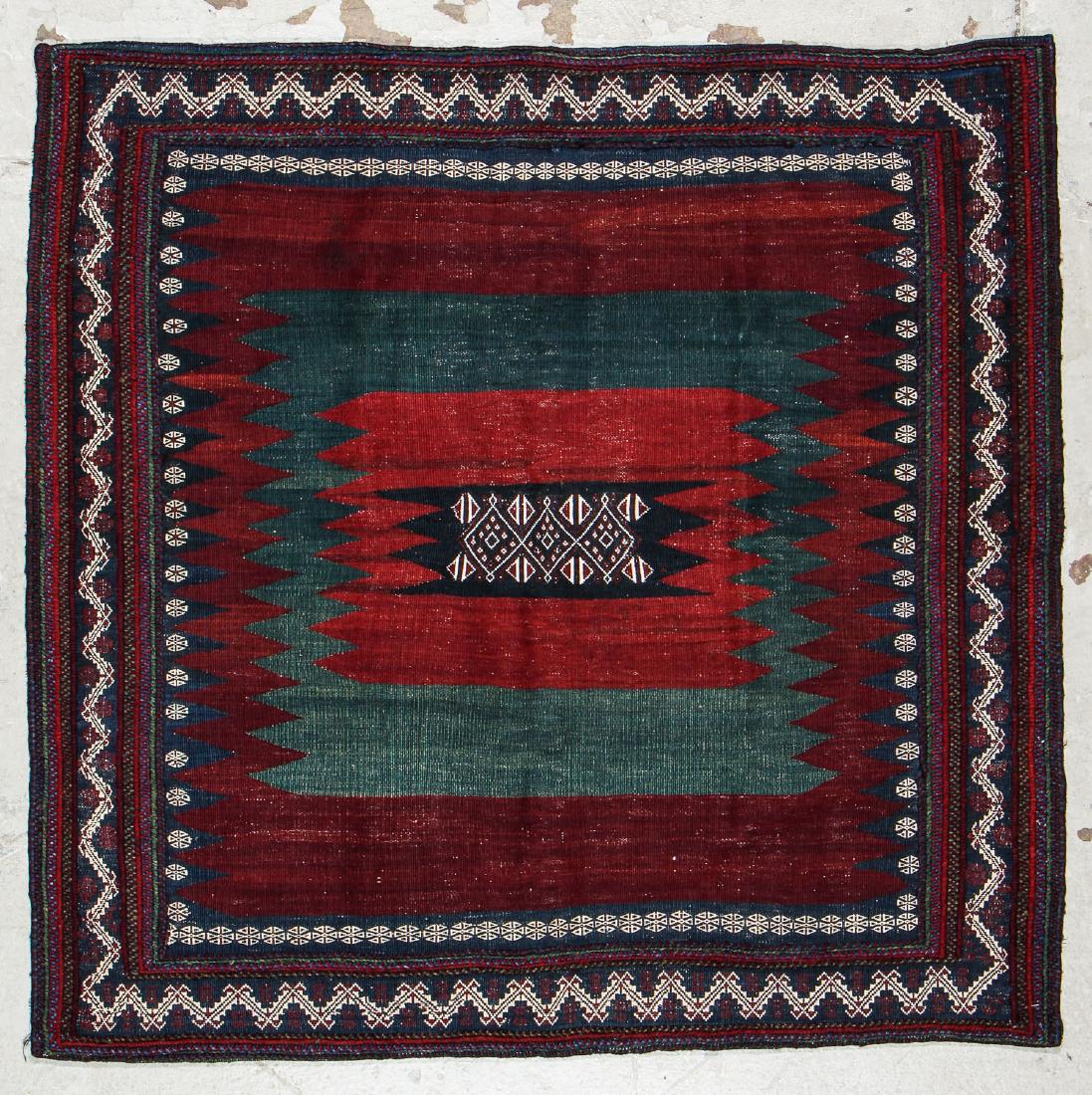 Antique Veramin Sofreh Kilim: 4'7'' x 4'8'' (1 of 5)