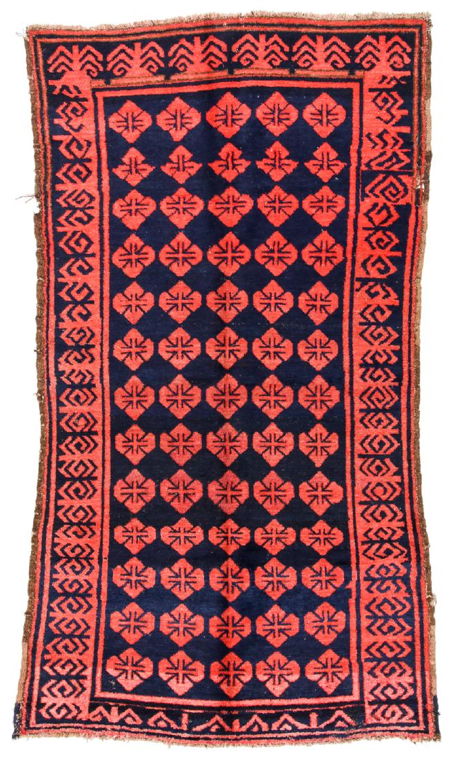 Antique Central Asian Rug: 4'9'' x 8'1'': Antique Central Asian Rug: 4'9'' x 8'1'' (145 x 246 cm).