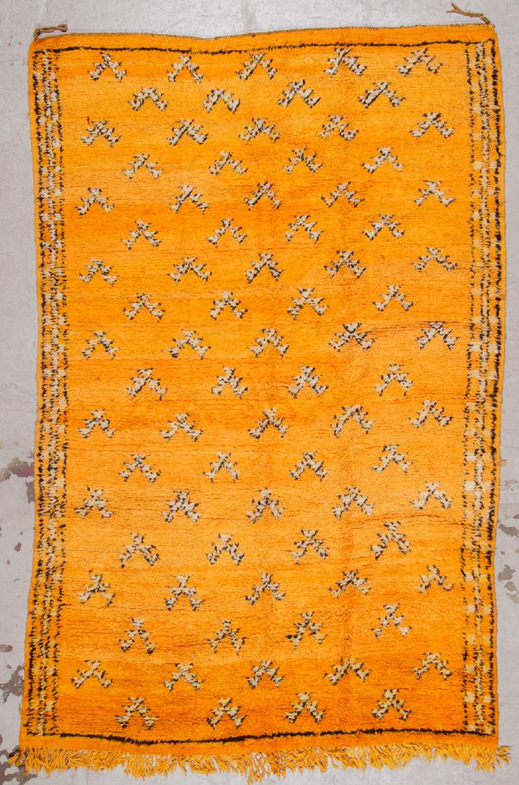 Vintage Moroccan Rug: 5'7'' x 8'10'': Vintage Moroccan Rug, Morocco: 5'7'' x 8'10'' (170 x 269 cm). Hand-knotted of hand-spun sheep wool; thick, shaggy pile.