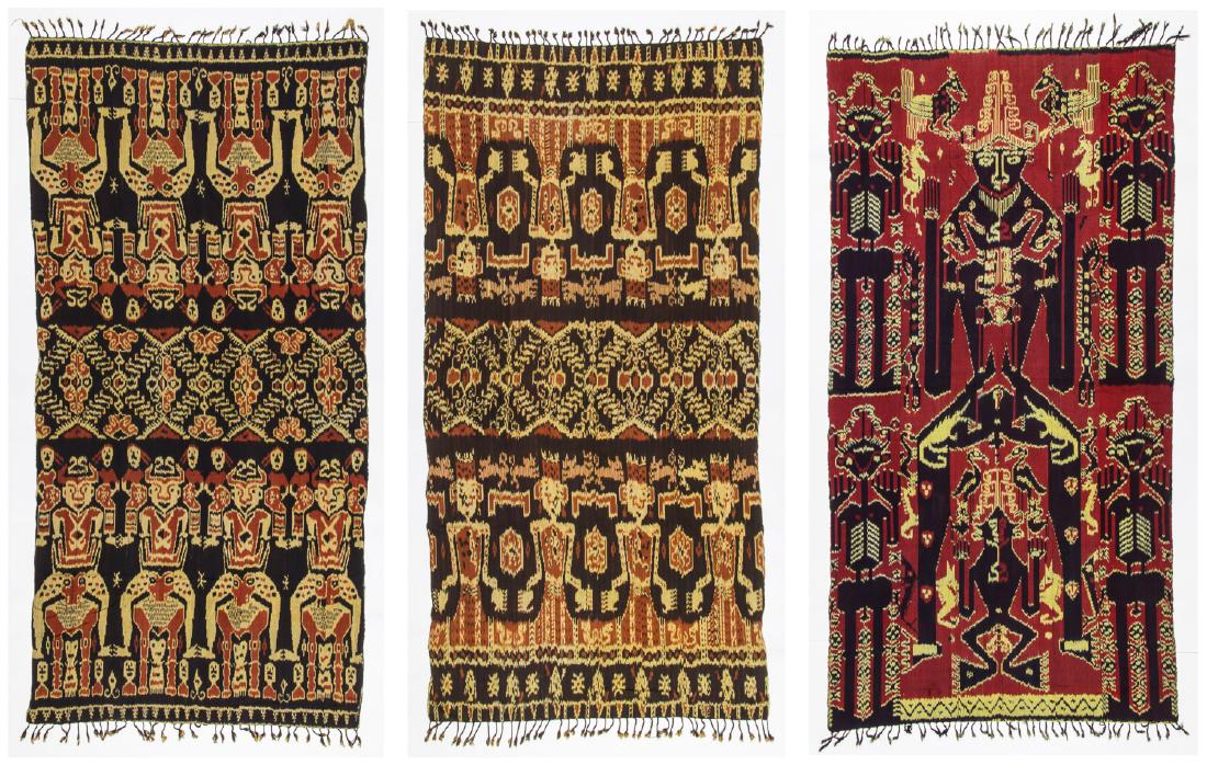3 Vintage Indonesian Ikat Textiles: 3 Vintage Indonesian Ikat Textiles. Largest size: 89'' x 45'' (226 x 114 cm).