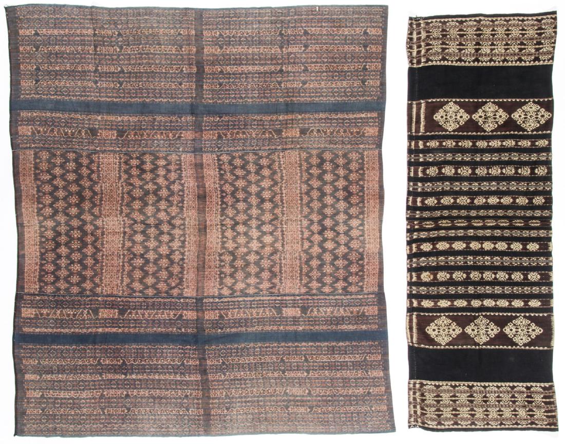 2 Ikat Sarong from Savu and Flores, Indonesia: 2 Ikat Sarong from Savu and Flores, Indonesia, early/mid 20th C. Ranging in size from: 60'' x 21'' (152 x 53 cm) to 63'' x 55'' (160 x 140 cm).