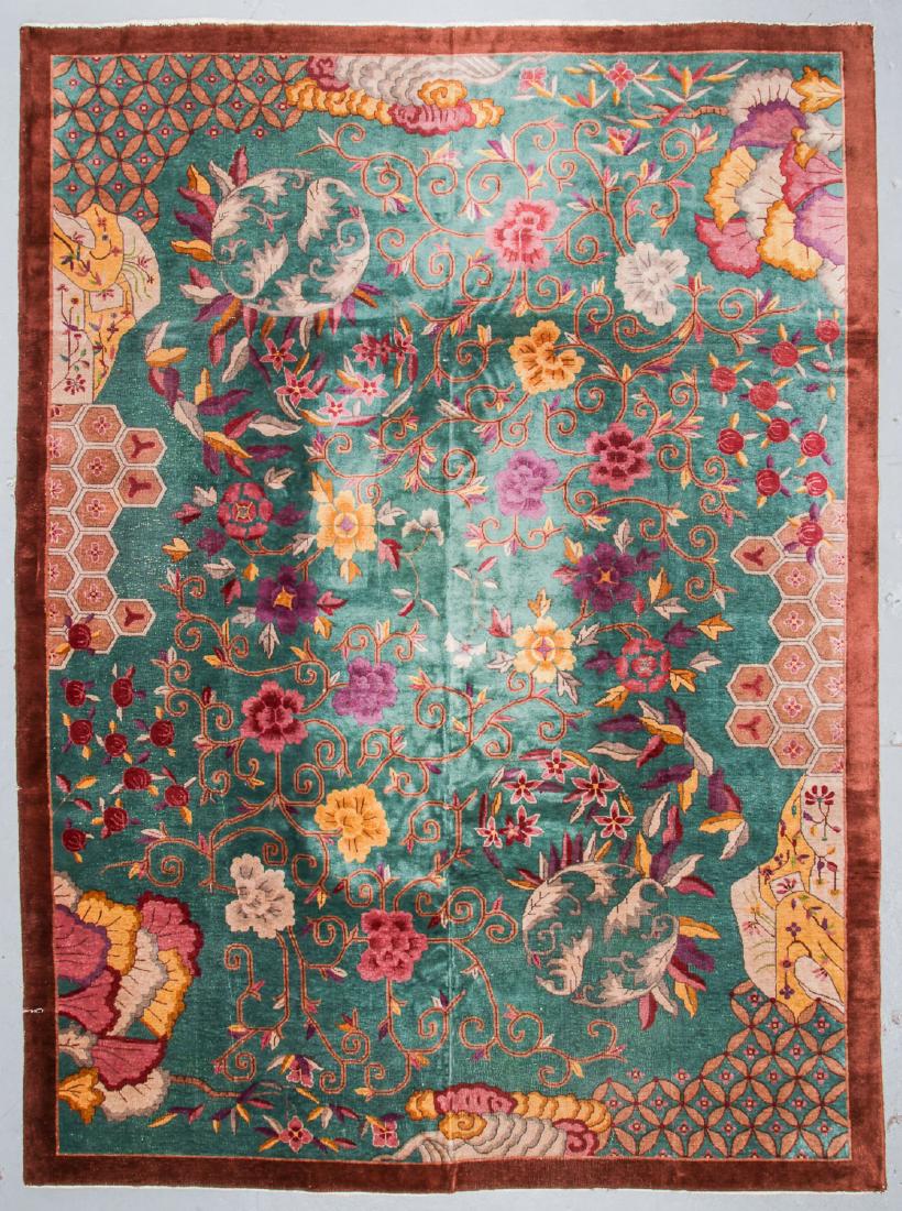 Nichols Art Deco Rug, China, Early 20th C.: 9 '10 '' x (1 of 5)