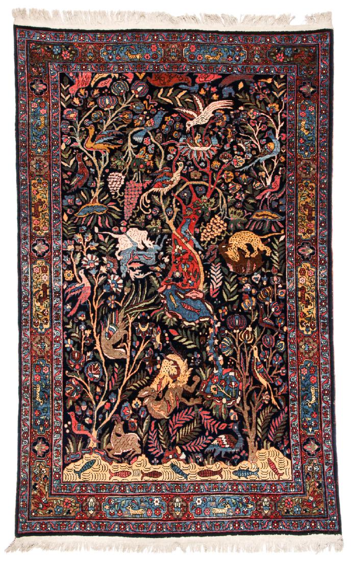 Fine/Rare Antique Bidjar Pictorial Rug: 4'5'' x 6'11'' (1 of 6)
