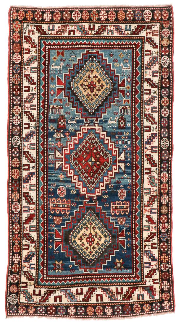 19th C. Kazak Rug, Caucasus: 3'7'' x 6'10'' (1 of 7)