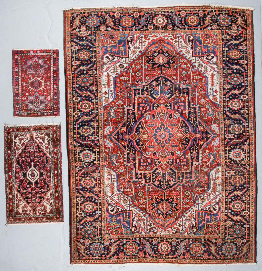 Antique Heriz and 2 Small Persian Rugs (1 of 7)