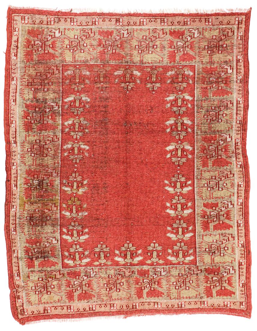 Antique Oushak Rug, Turkey: 5'3'' x 6'8'': Antique Oushak Rug, Turkey: 5'3'' x 6'8'' (160 x 203 cm).