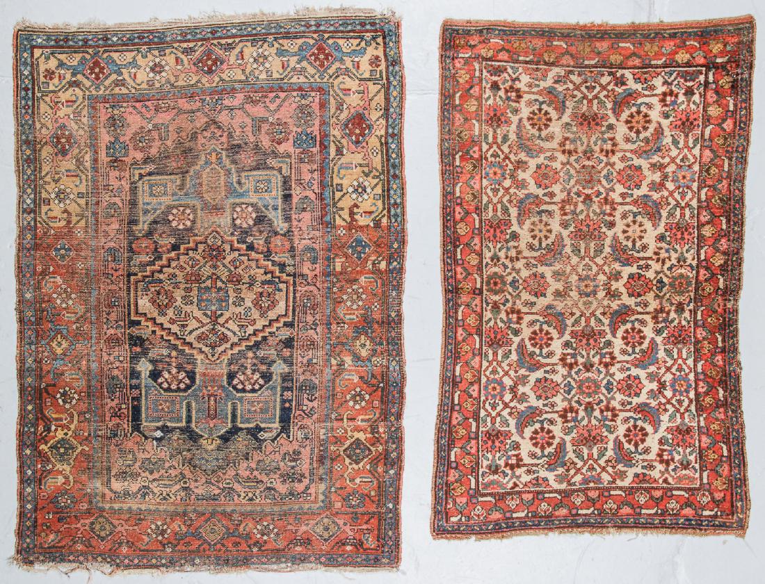 2 Antique Bidjar and West Persian Rugs. Largest Size: (1 of 3)