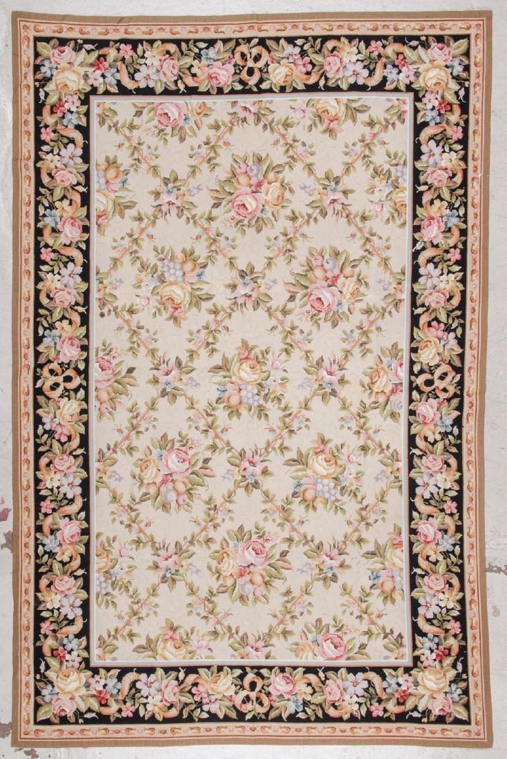 Vintage Continental Style Needlepoint Rug: 5'10'' x (1 of 5)