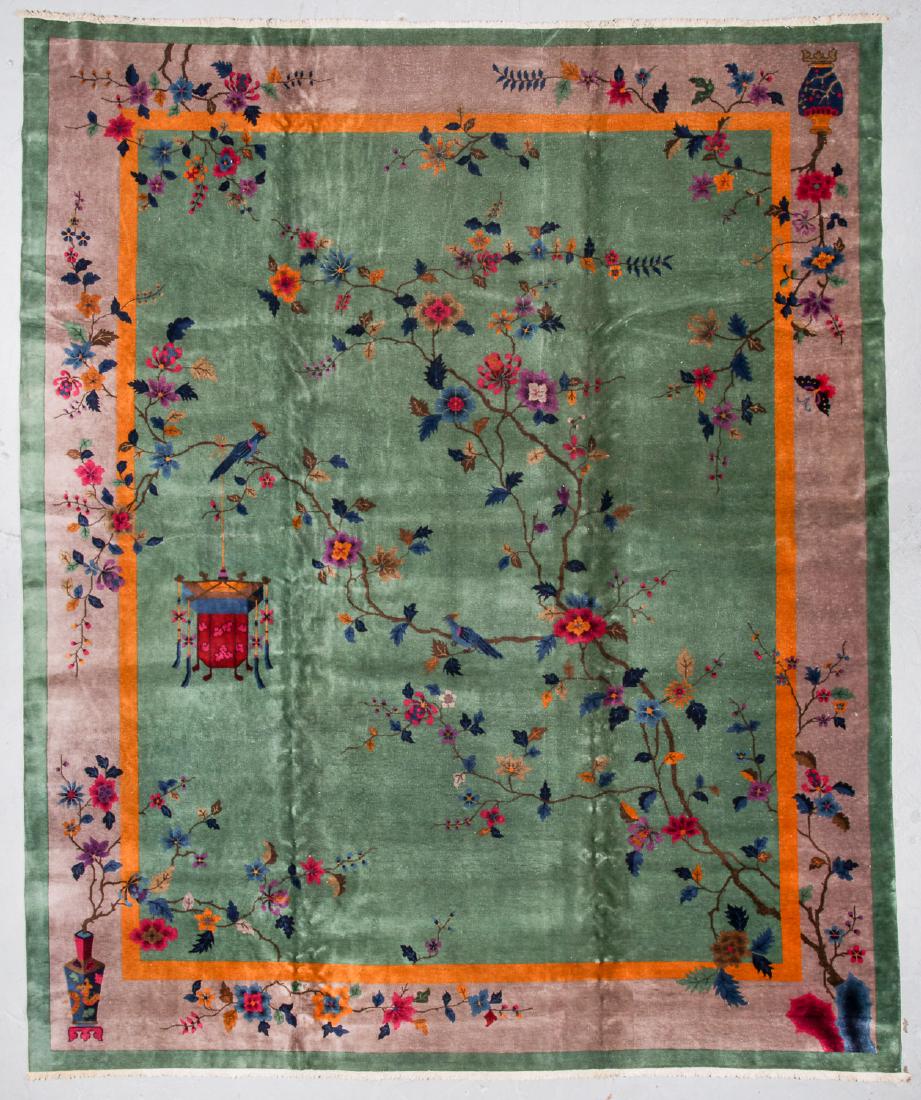 Semi-Antique Art Deco Rug, China: 11'11'' x 14'4'': Semi-Antique Art Deco Rug, China: 11'11'' x 14'4'' (363 x 437 cm). Early 20th c.