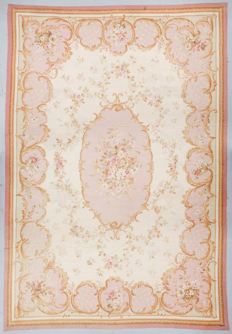 Antique Mansion-Size Aubusson Carpet: 14'6'' x 20'8'' (1 of 5)