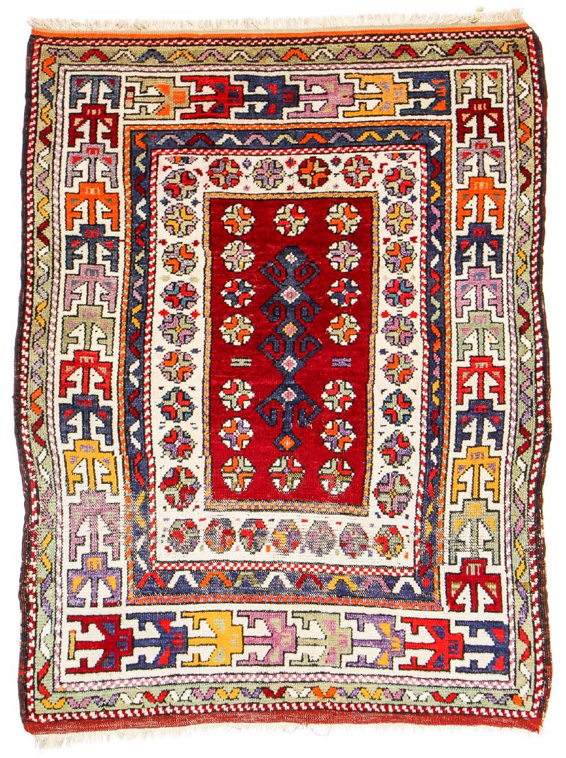 Antique Bergama Rug, Turkey: 3'1'' x 4'1'': Antique Bergama Rug, Turkey: 3'1'' x 4'1'' (94 x 124 cm). Early 20th c.