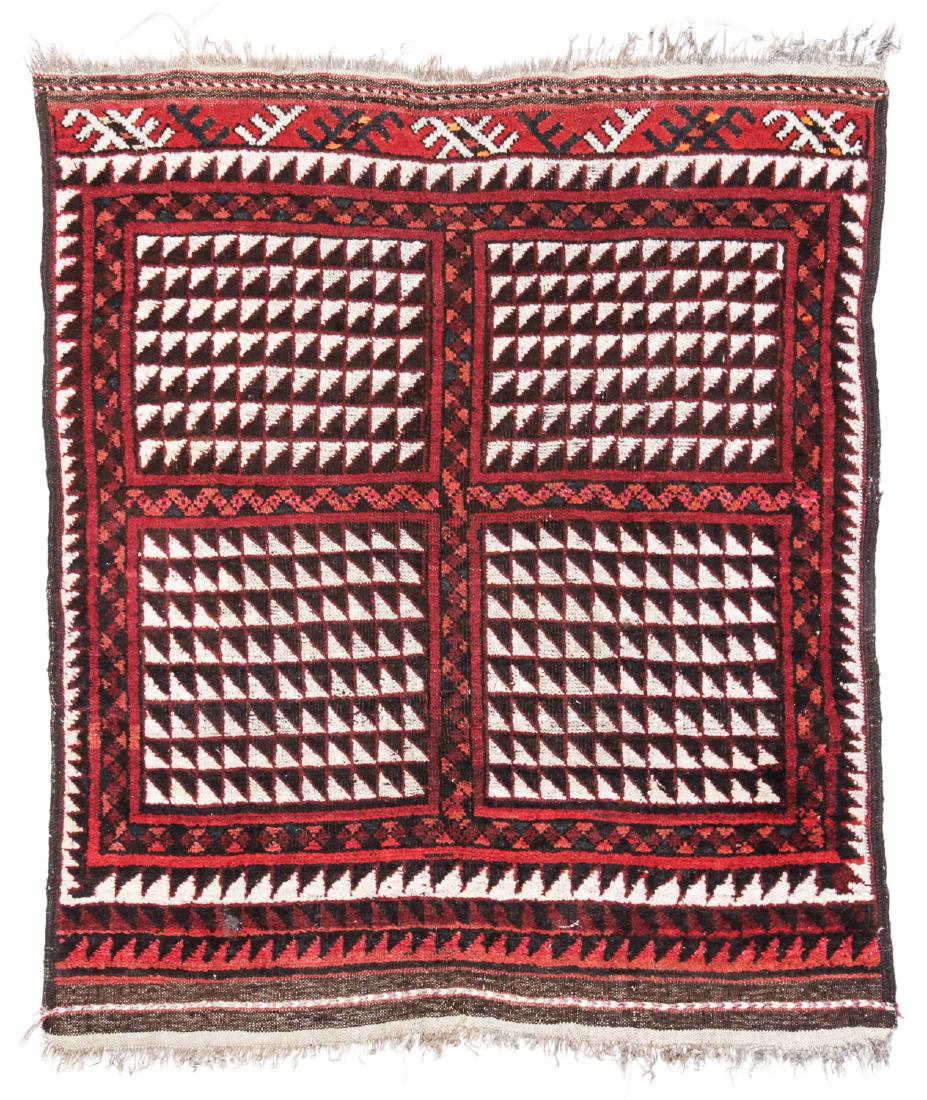 Semi-Antique Afghan Rug: 3'2'' x 3'8'' (1 of 6)