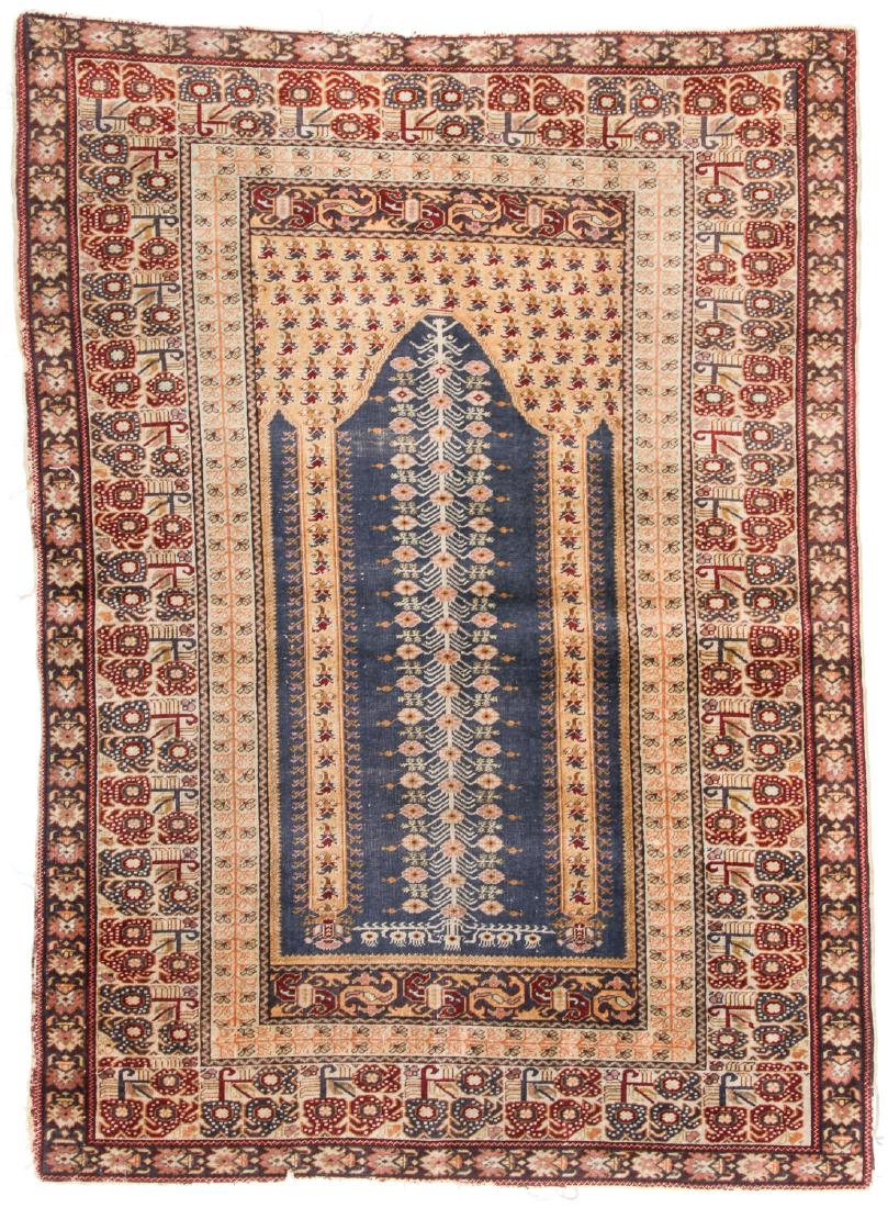 Antique Anatolian Prayer Rug, Turkey: 4'2'' x 5'8'': Antique Anatolian Prayer Rug, Turkey. Size: 4'2'' x 5'8'' (127 x 173 cm).